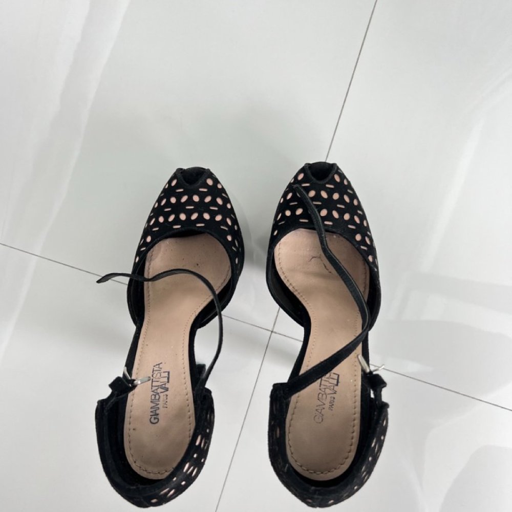 Giambatista Valli Platform Pump Heels Women Black Suede Size 38 - Picture 4 of 8